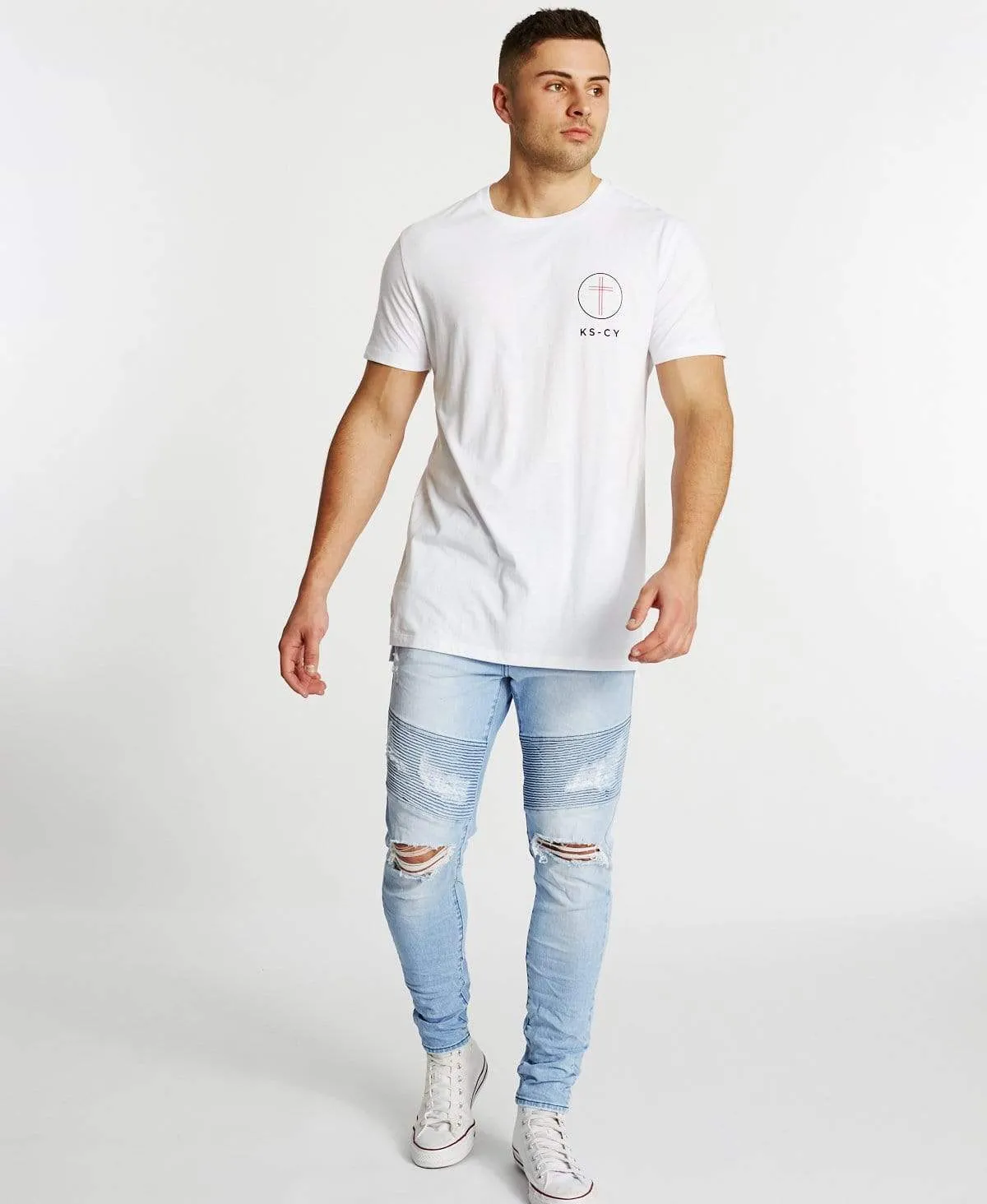 Novato Step Hem T-Shirt White sold by Neverland product image thumbnail 3