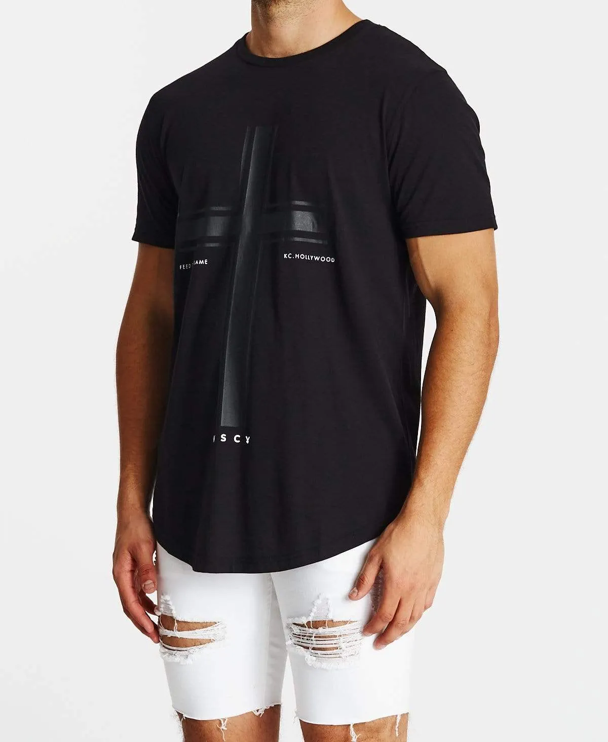 Flames Dual Curved T-Shirt Jet Black sold by Neverland product image thumbnail 3