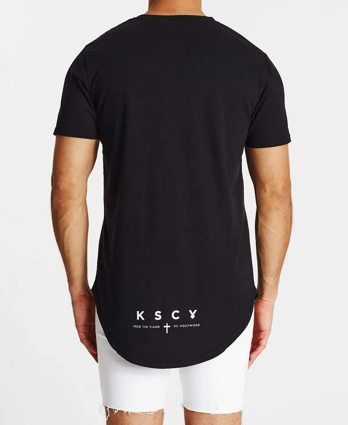 Flames Dual Curved T-Shirt Jet Black sold by Neverland product image thumbnail 2