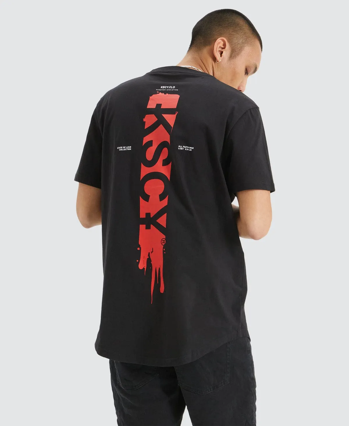 Holme Dual Curved T-Shirt Jet Black sold by Neverland