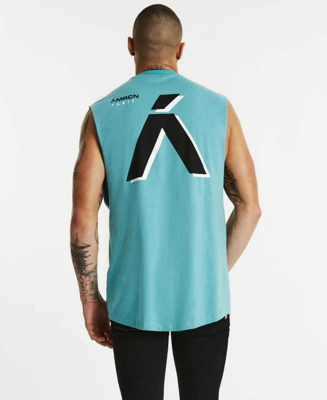 Roxbury Scoop Back Muscle Tee Porcelain sold by Neverland