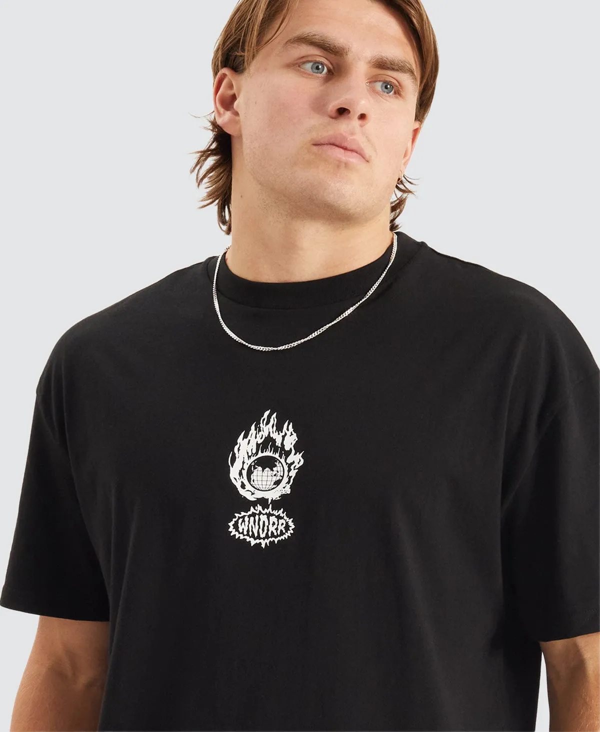 Ablaze Box Fit T-Shirt Black sold by Neverland product image thumbnail 3
