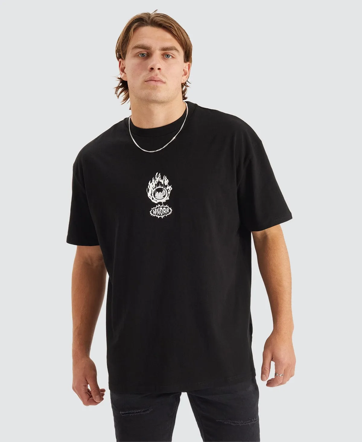 Ablaze Box Fit T-Shirt Black sold by Neverland product image thumbnail 2