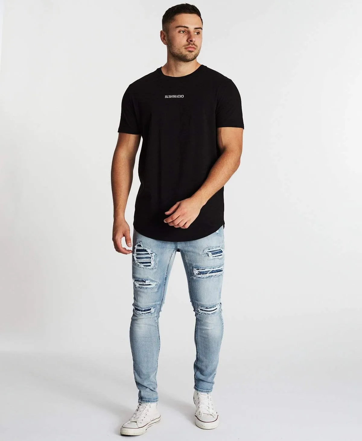 Homage Dual Curved T-Shirt Jet Black sold by Neverland product image thumbnail 4