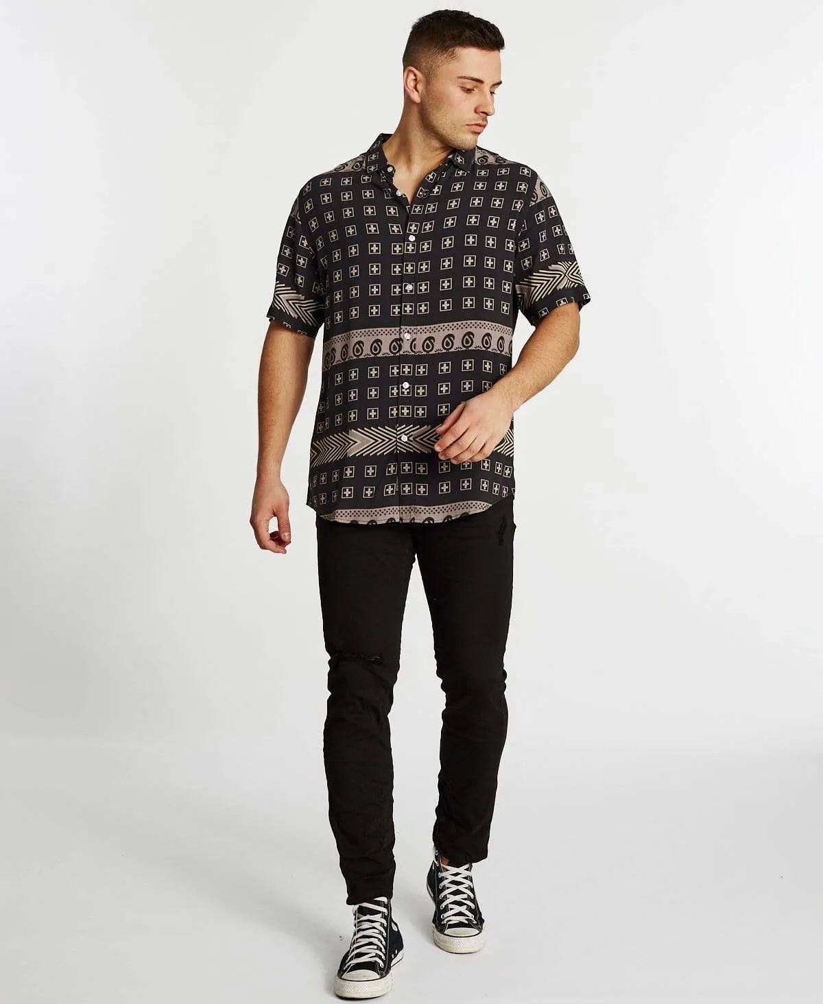 Southport Relaxed Short Sleeve Shirt Black Print sold by Neverland product image thumbnail 4