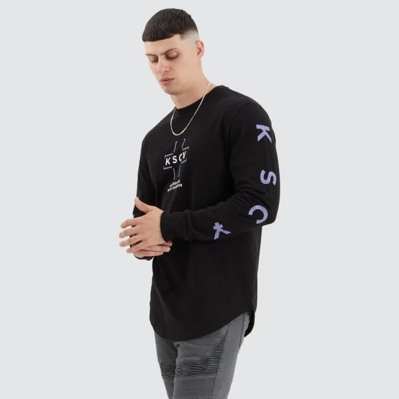 Kirk Dual Curved Long Sleeve Tee Jet Black sold by Neverland