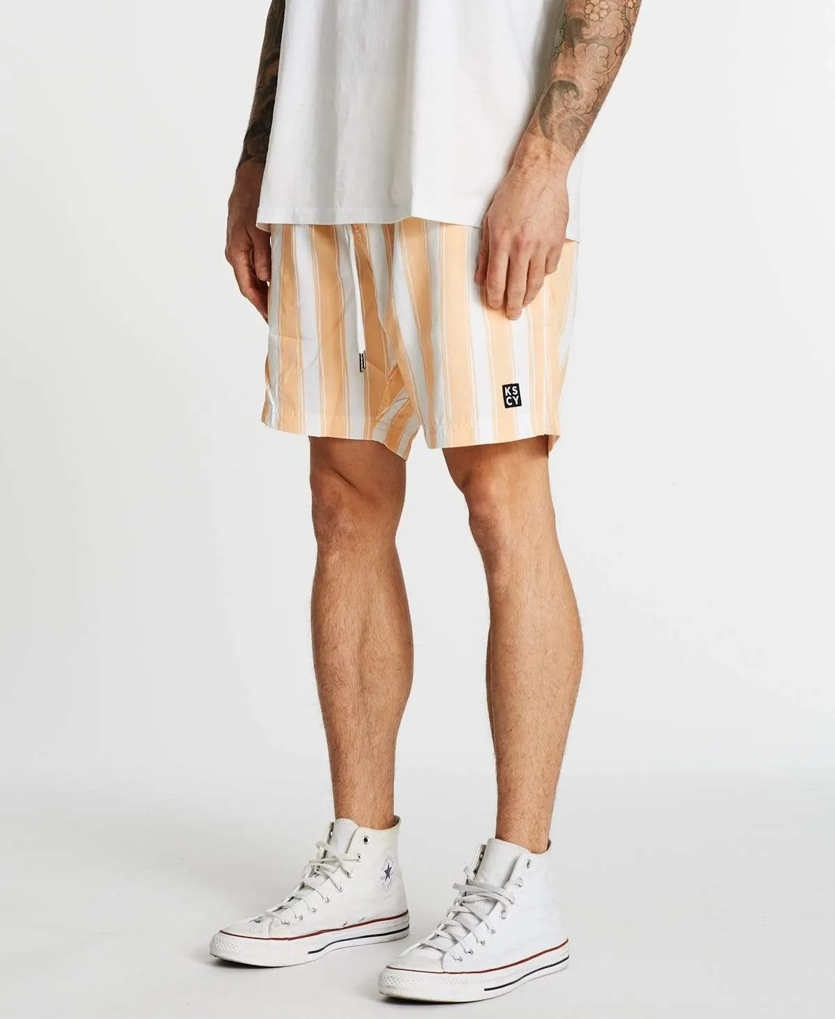 Utopia Beach Shorts White/Caramel Stripe sold by Neverland product image thumbnail 5