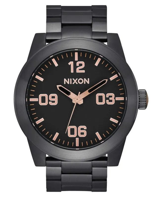 Corporal Stainless Steel Watch All Black/Rose Gold Black sold by Neverland