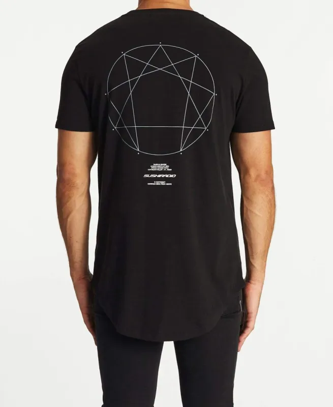 Ingenious Dual Curved T-Shirt Jet Black sold by Neverland