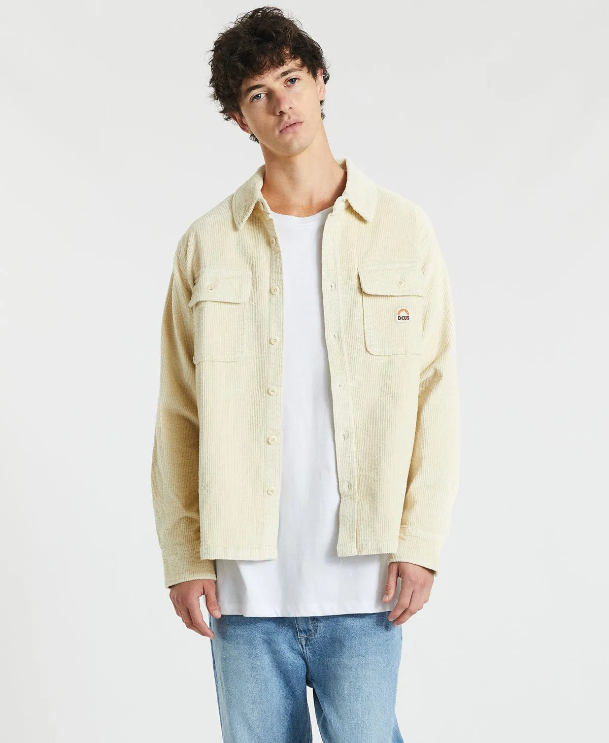 Vacay Cord Shirt Dirty White sold by Neverland