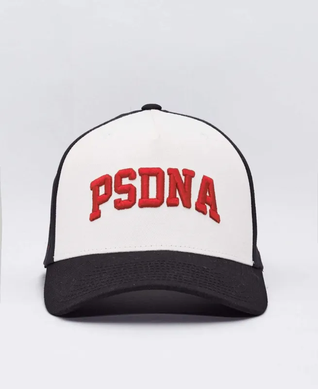 Varsity Cap White Navy Black sold by Neverland