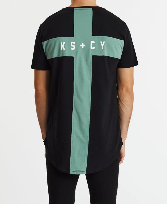 Crossroads Dual Curved T-Shirt Jet Black sold by Neverland
