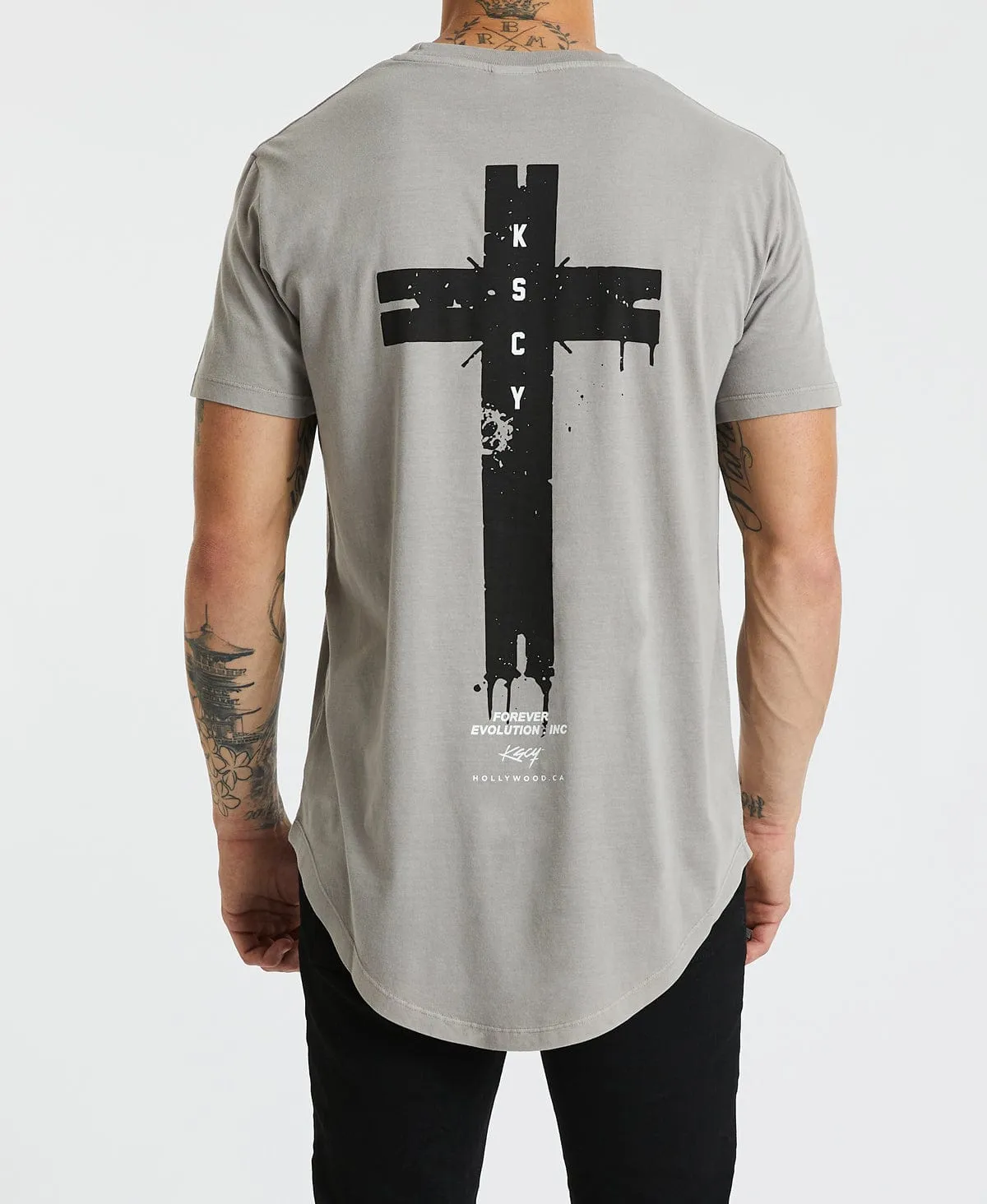 Racing Dual Curved T-Shirt Pigment Gull sold by Neverland product image thumbnail 3