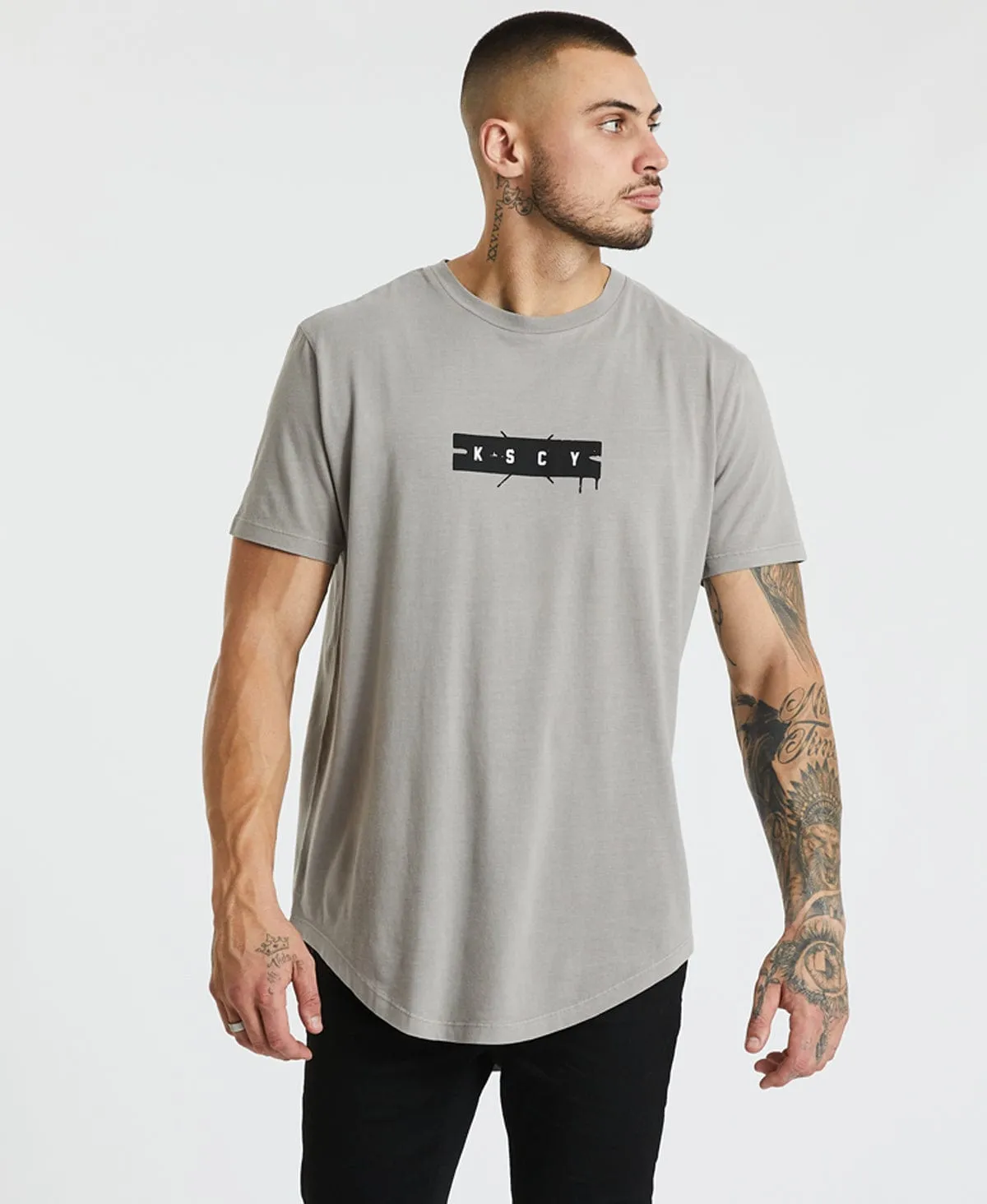 Racing Dual Curved T-Shirt Pigment Gull sold by Neverland product image thumbnail 2