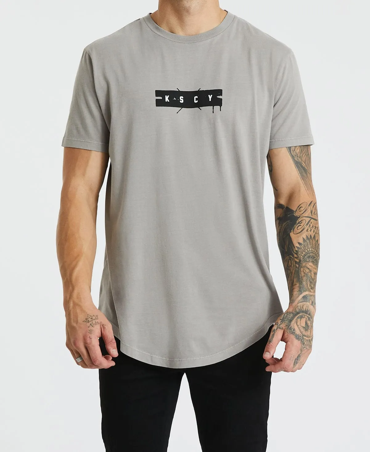 Racing Dual Curved T-Shirt Pigment Gull sold by Neverland product image thumbnail 4