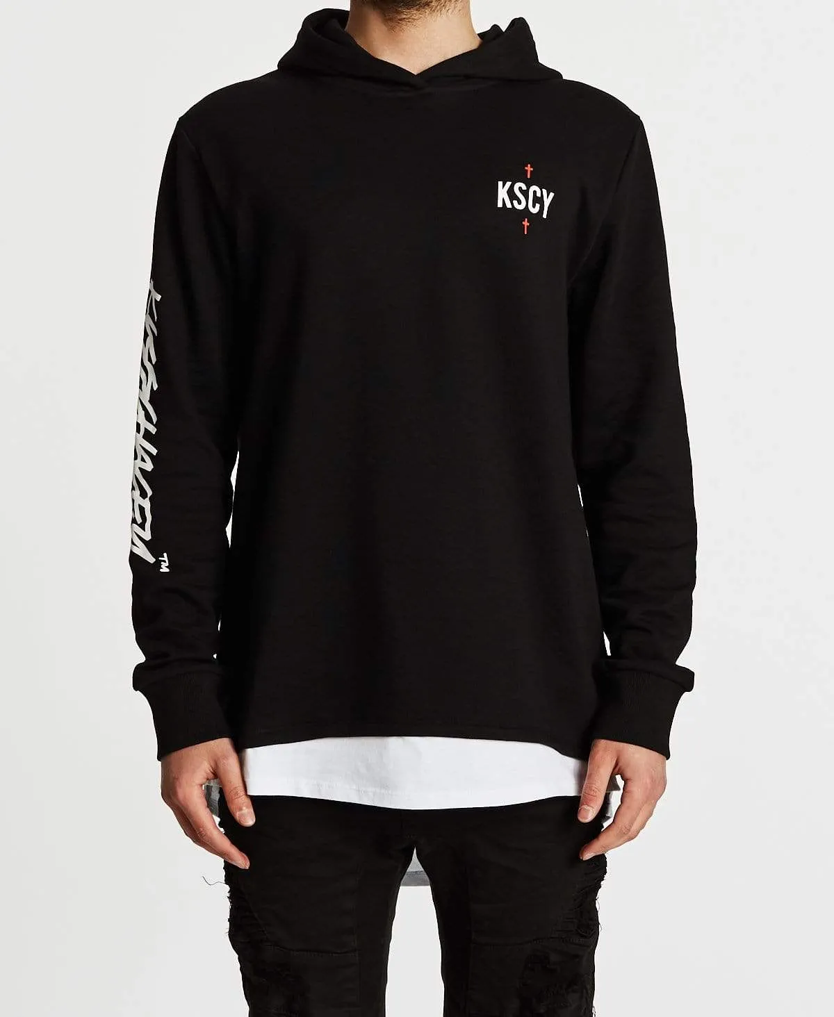 Faithless Layered Baseball Hoodie Jet Black sold by Neverland product image thumbnail 2