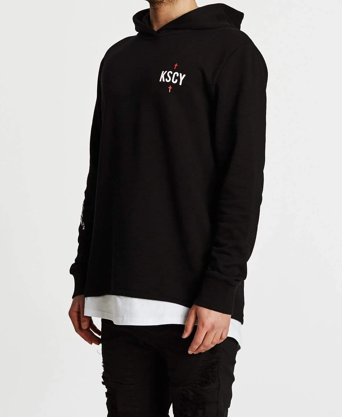 Faithless Layered Baseball Hoodie Jet Black sold by Neverland product image thumbnail 3