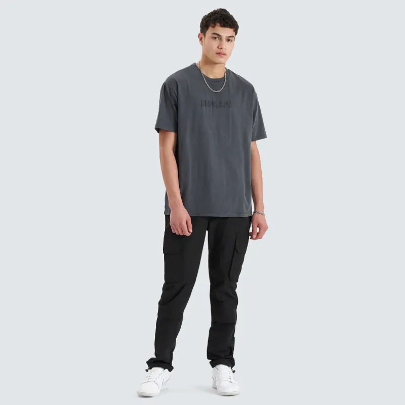 Post-Industrial Heavy Box Fit Tee Pigment Asphalt sold by Neverland