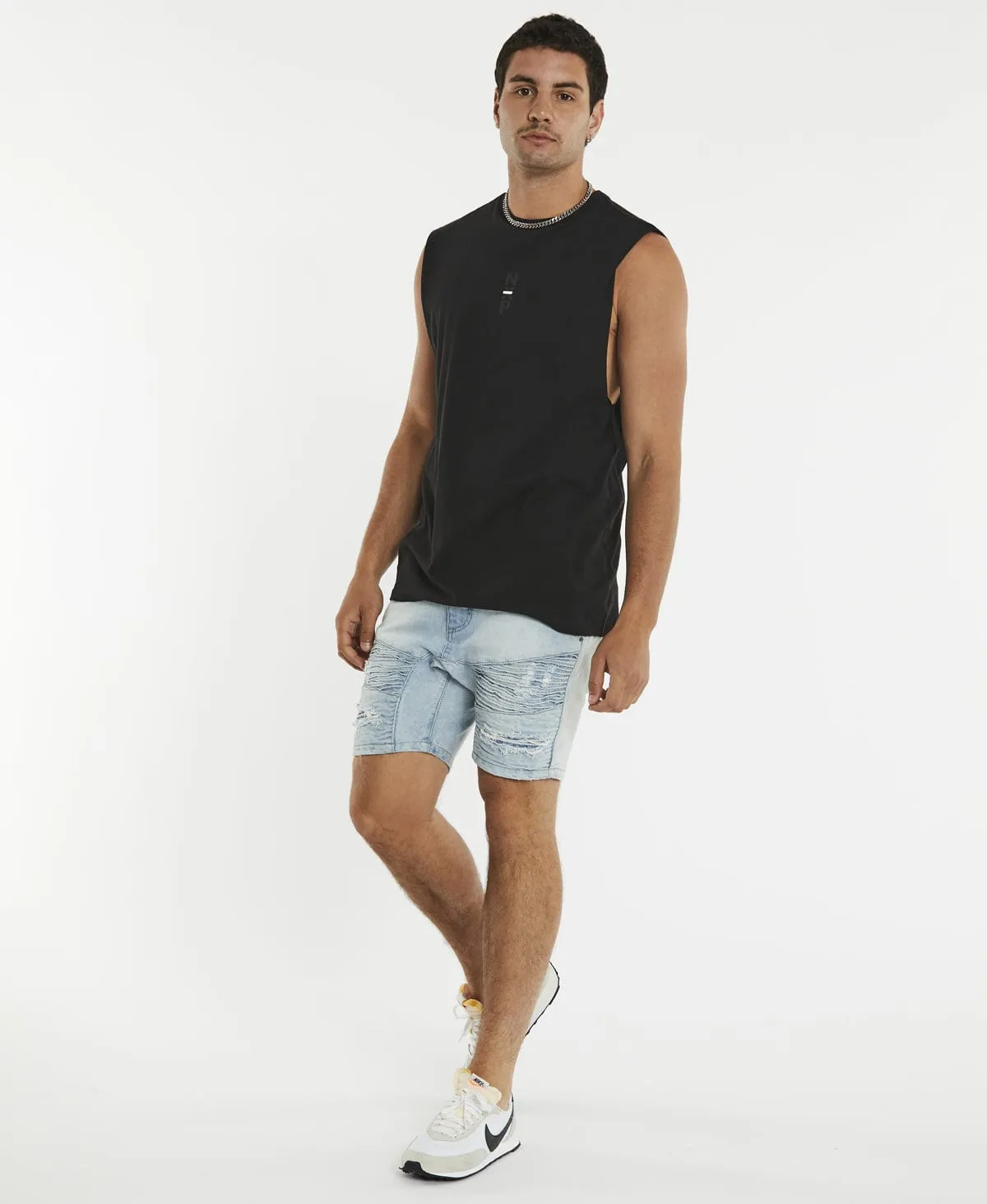Blackout Scoop Back Muscle Tee Jet Black sold by Neverland product image thumbnail 5