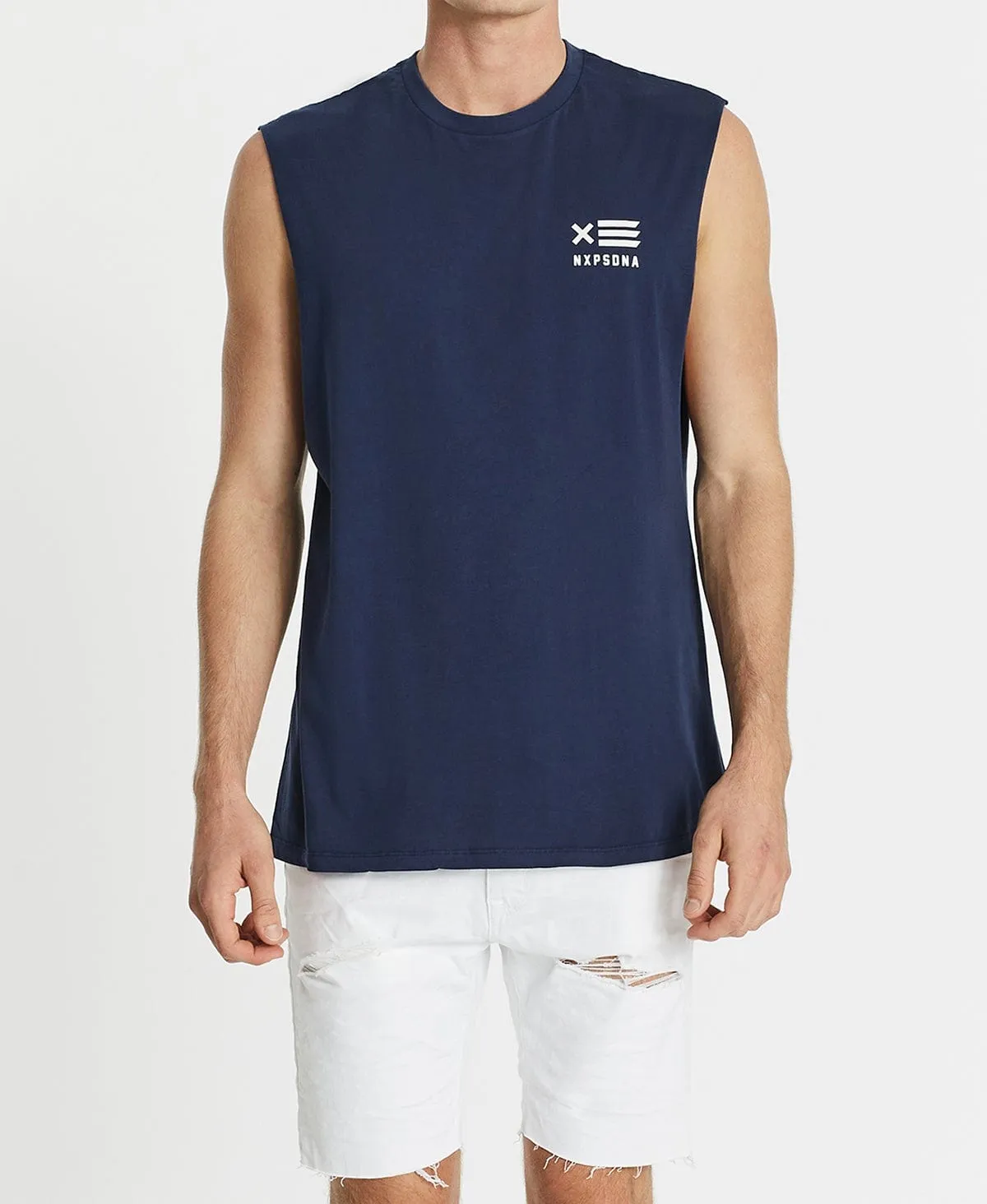 Unscarred Scoop Back Muscle Tee Pigment Navy sold by Neverland product image thumbnail 2