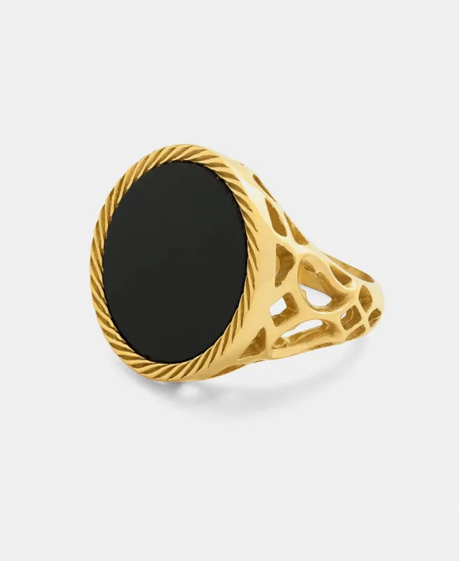 Onyx Sovereign Ring Gold sold by Neverland