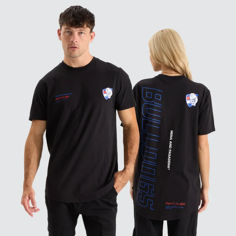 Western Bulldogs AFL Dual Curved Tee Jet Black sold by Neverland