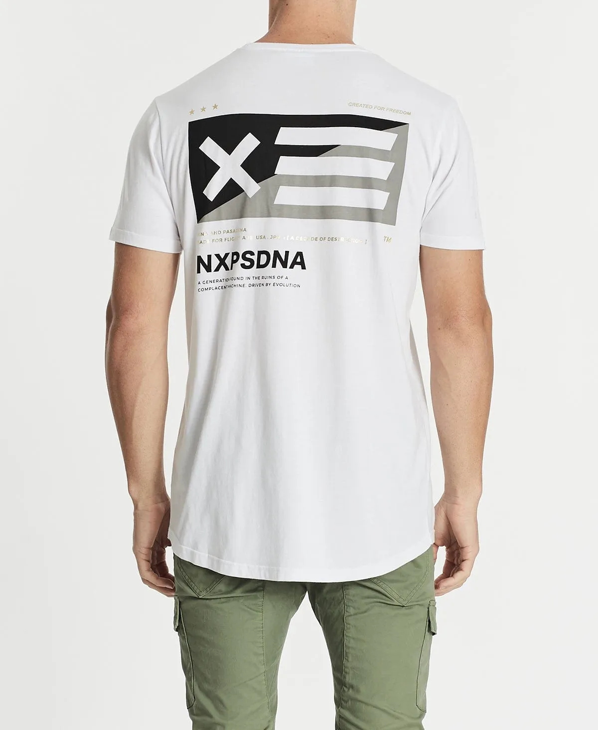 Confrontation Scoop Back T-Shirt White sold by Neverland