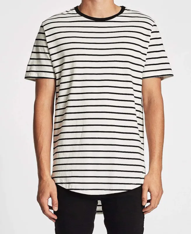 Baseball T-Shirt Black/White Stripe sold by Neverland