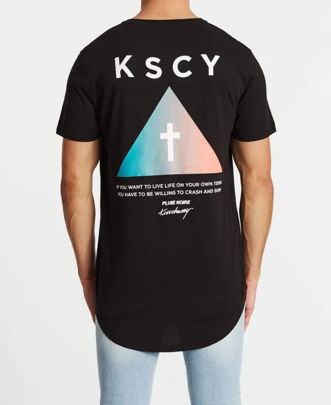 The Crash Dual Curved T-Shirt Jet Black sold by Neverland