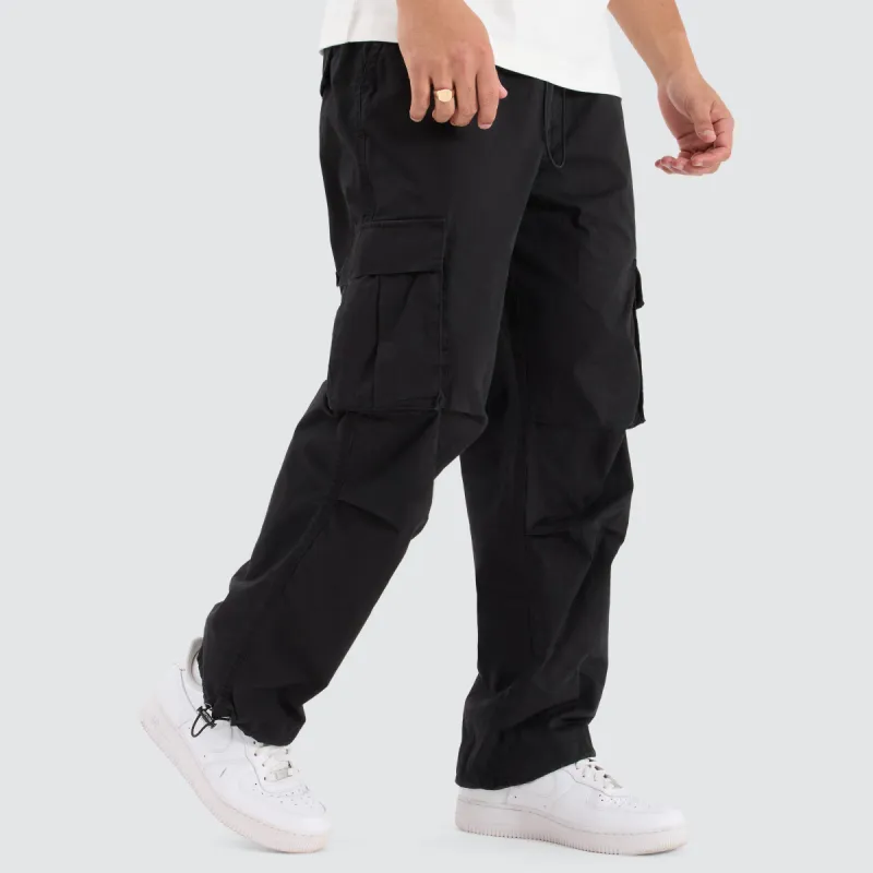 P350 Parachute Cargo Pant Jet Black sold by Neverland