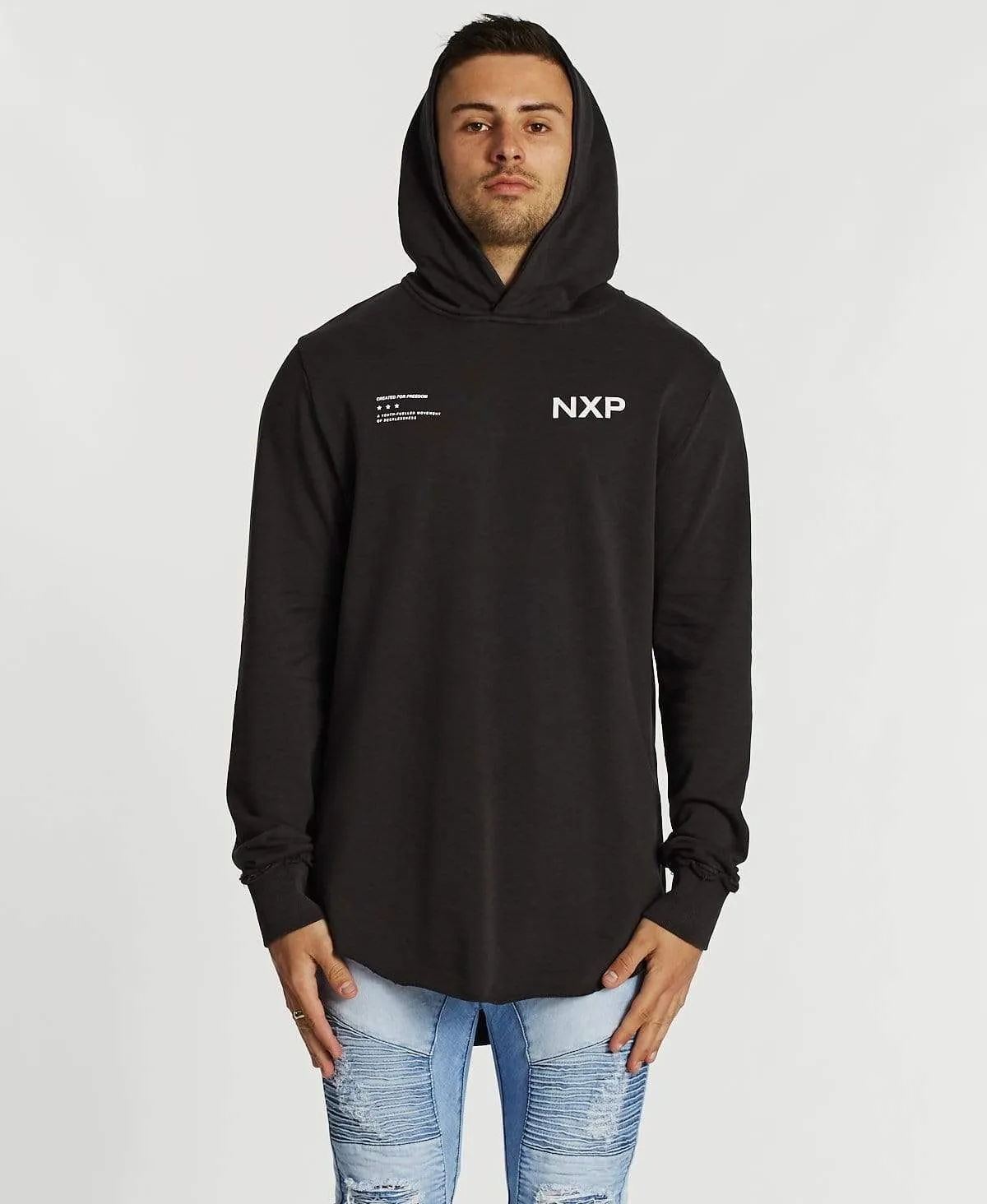 Black Cloud Dual Curve Hoodie Pigment Black sold by Neverland product image thumbnail 5