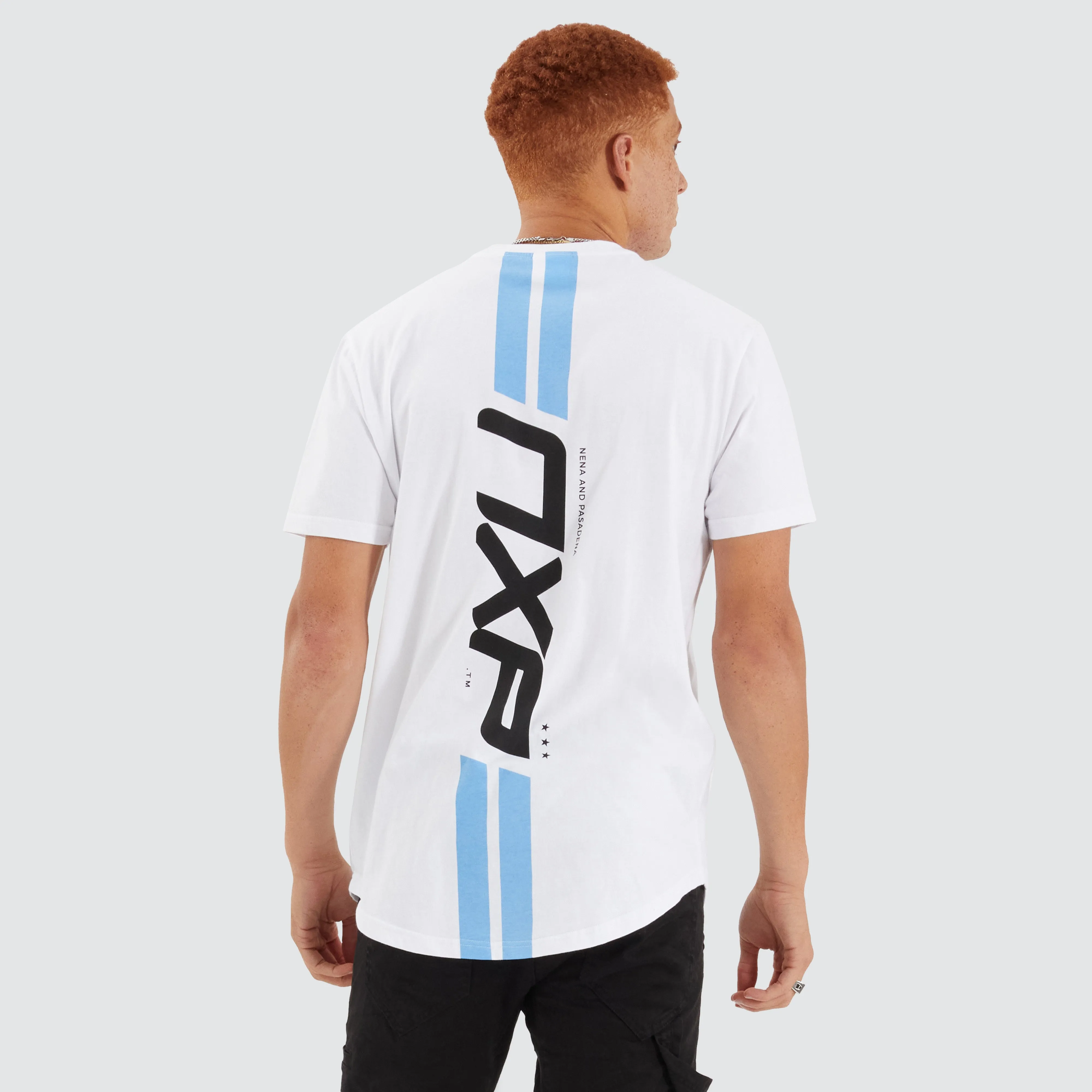 Chain Dual Curved Tee Optical White sold by Neverland