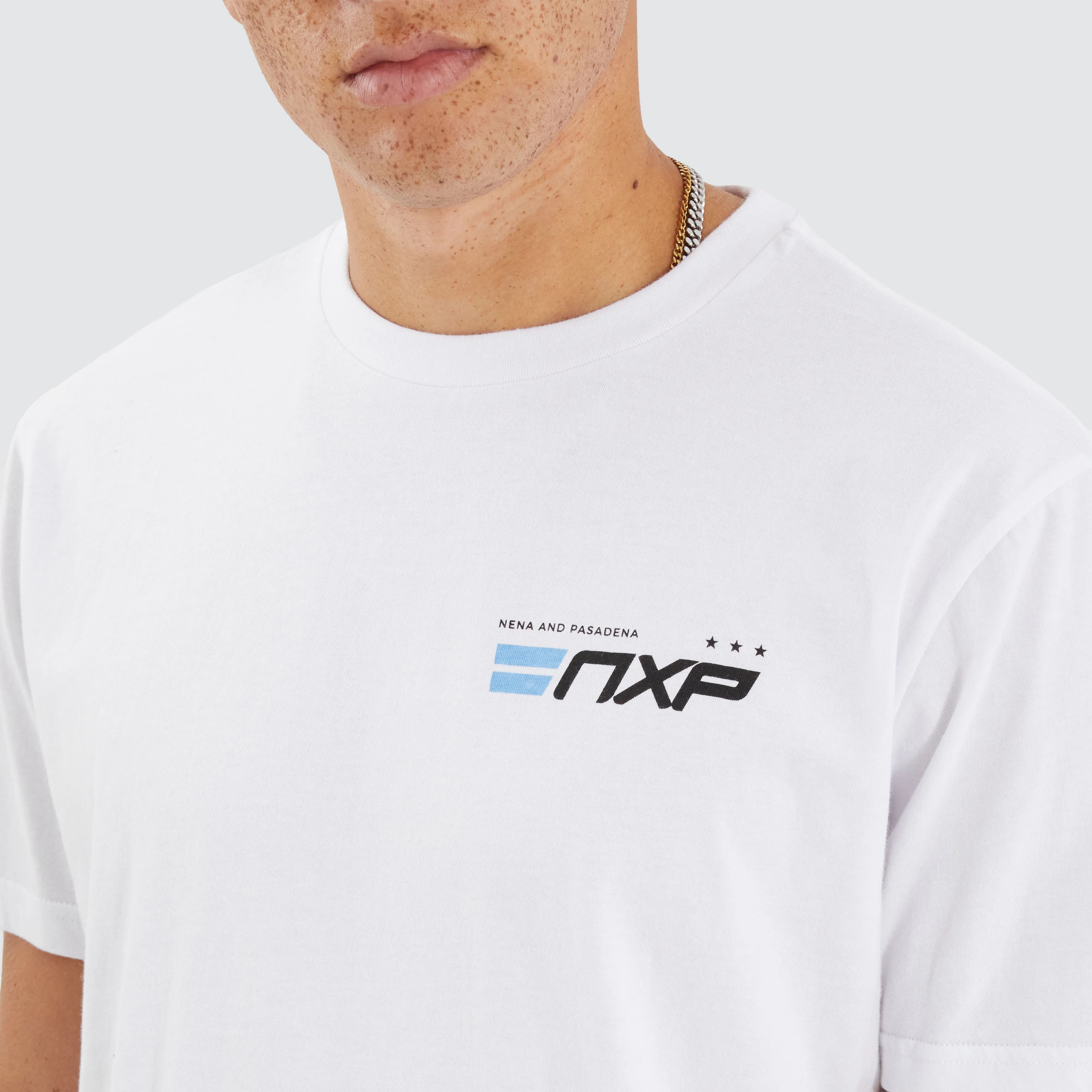 Chain Dual Curved Tee Optical White sold by Neverland product image thumbnail 3