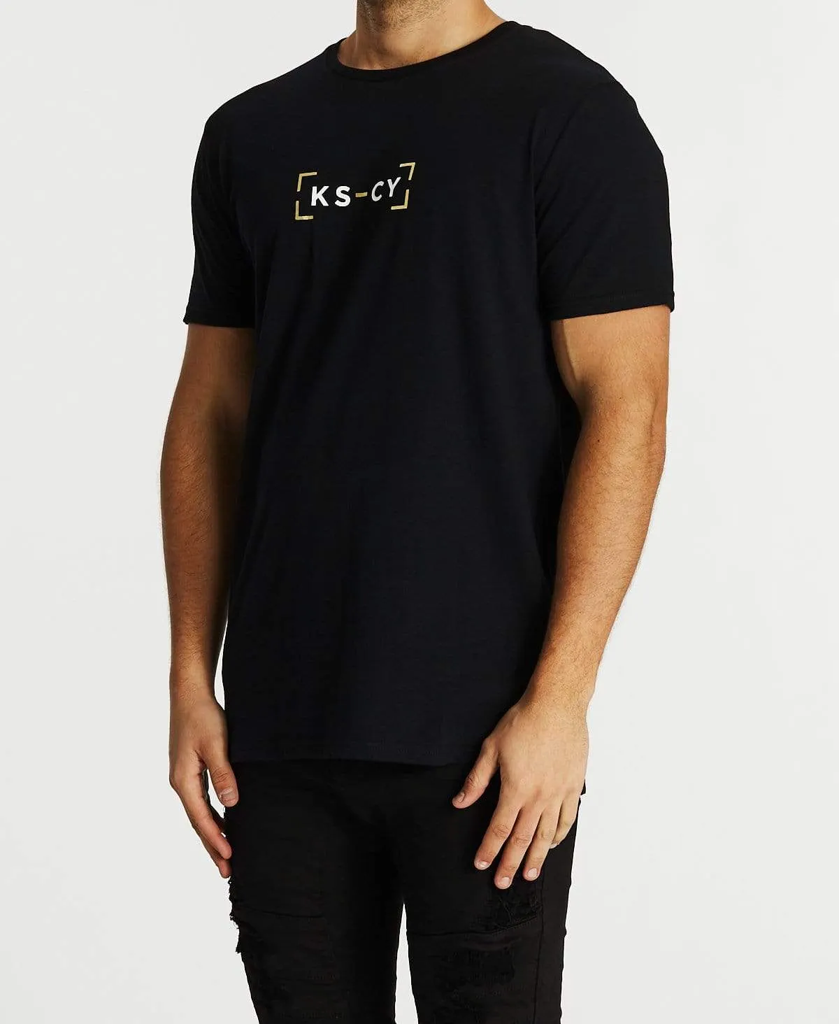 Black Rain Step Hem T-Shirt Jet Black sold by Neverland product image thumbnail 3
