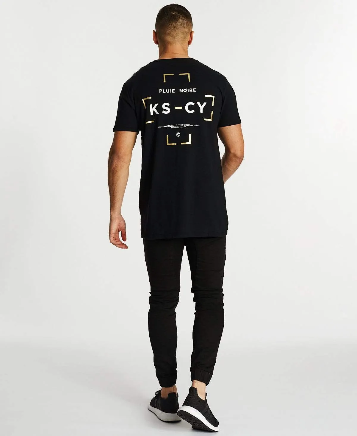 Black Rain Step Hem T-Shirt Jet Black sold by Neverland product image thumbnail 5