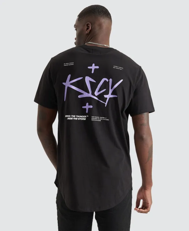 Divinity Dual Curved T-Shirt Jet Black sold by Neverland