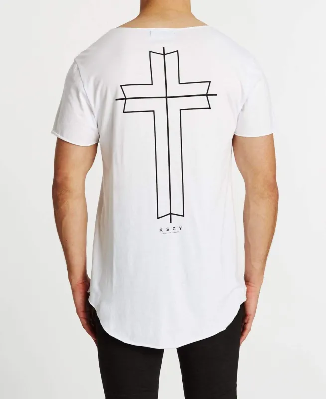 Sedona Raw V Neck T-Shirt White sold by Neverland