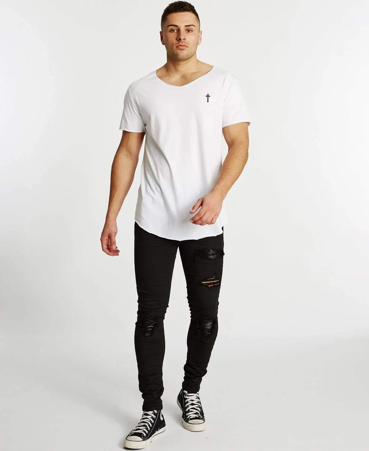 Sedona Raw V Neck T-Shirt White sold by Neverland product image thumbnail 4