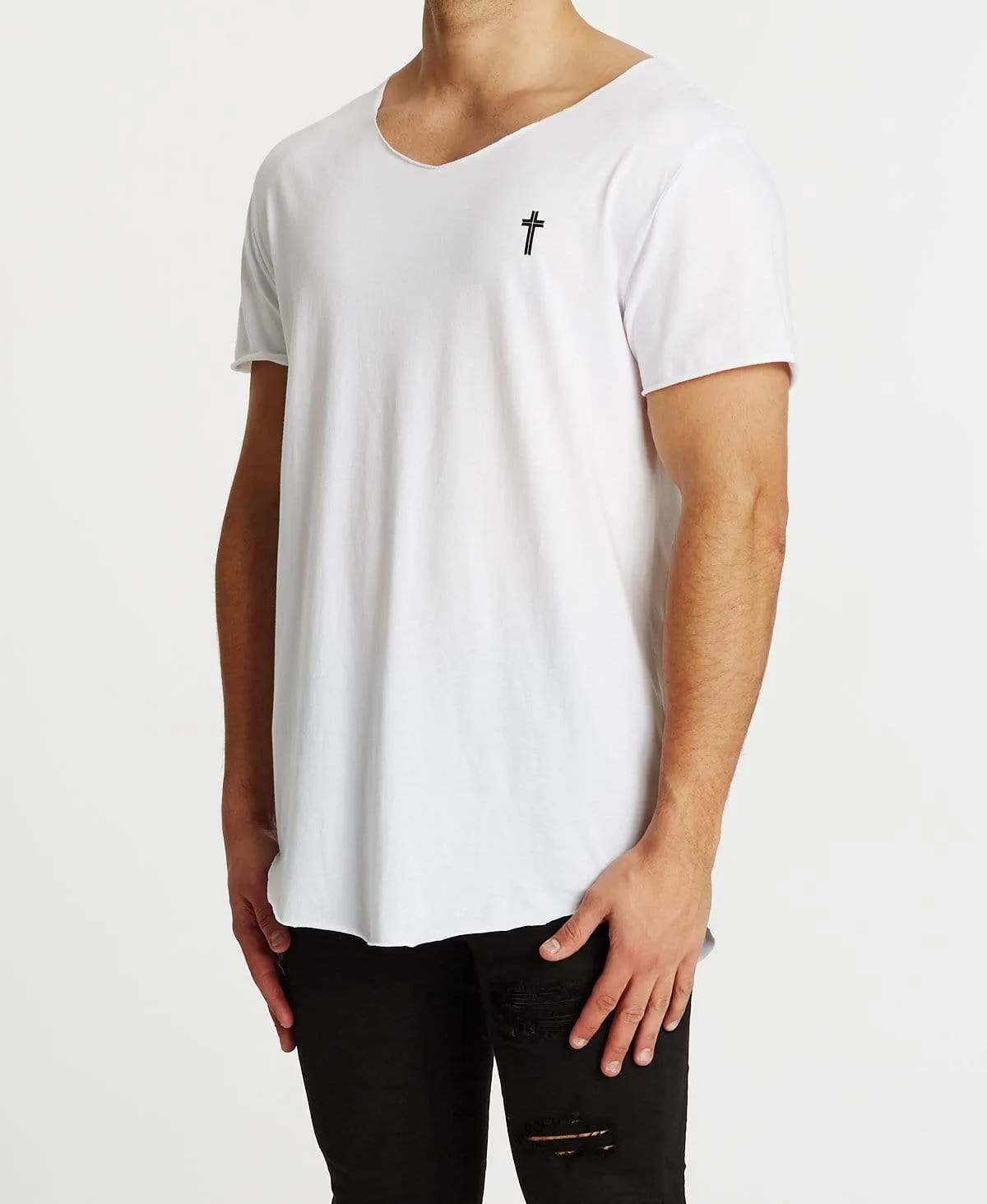 Sedona Raw V Neck T-Shirt White sold by Neverland product image thumbnail 3