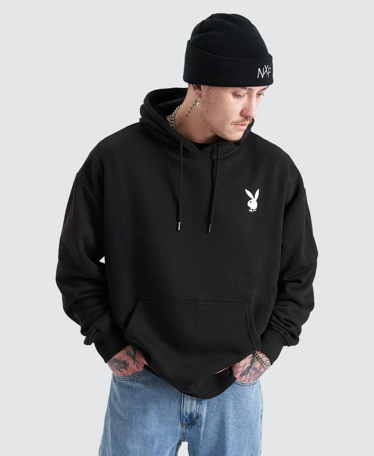 Playboy Stack Hoodie Black sold by Neverland product image thumbnail 2