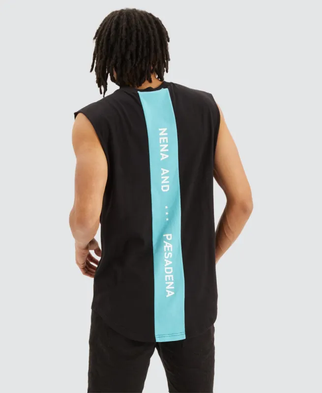 Doin' Fine Dual Curved Muscle Tee Jet Black sold by Neverland