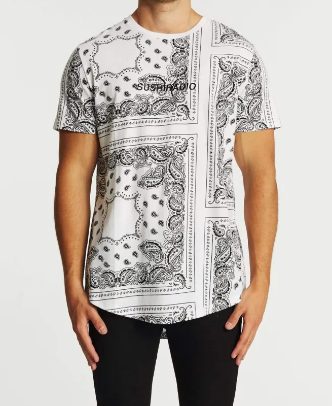 Evaporate Dual Curved T-Shirt White/Black Print sold by Neverland