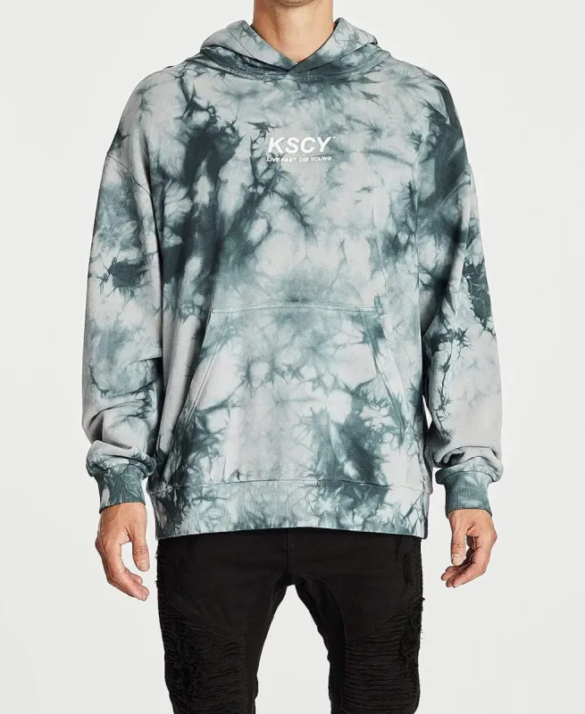 Revalations Relaxed Hoodie Tie Dye Black sold by Neverland