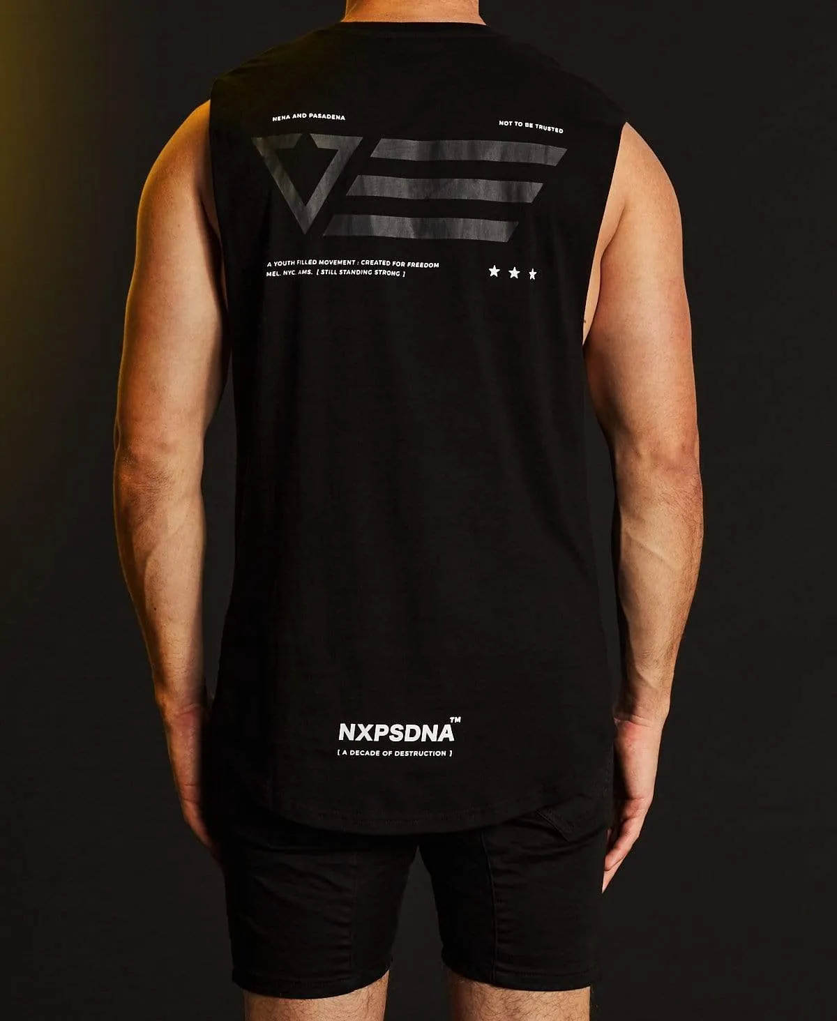 Destroyer Scoop Back Muscle Tee Jet Black sold by Neverland