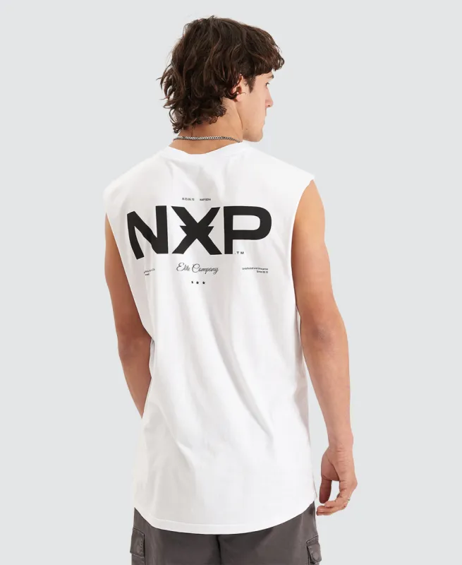 Beamer Scoop Back Muscle Tee White sold by Neverland