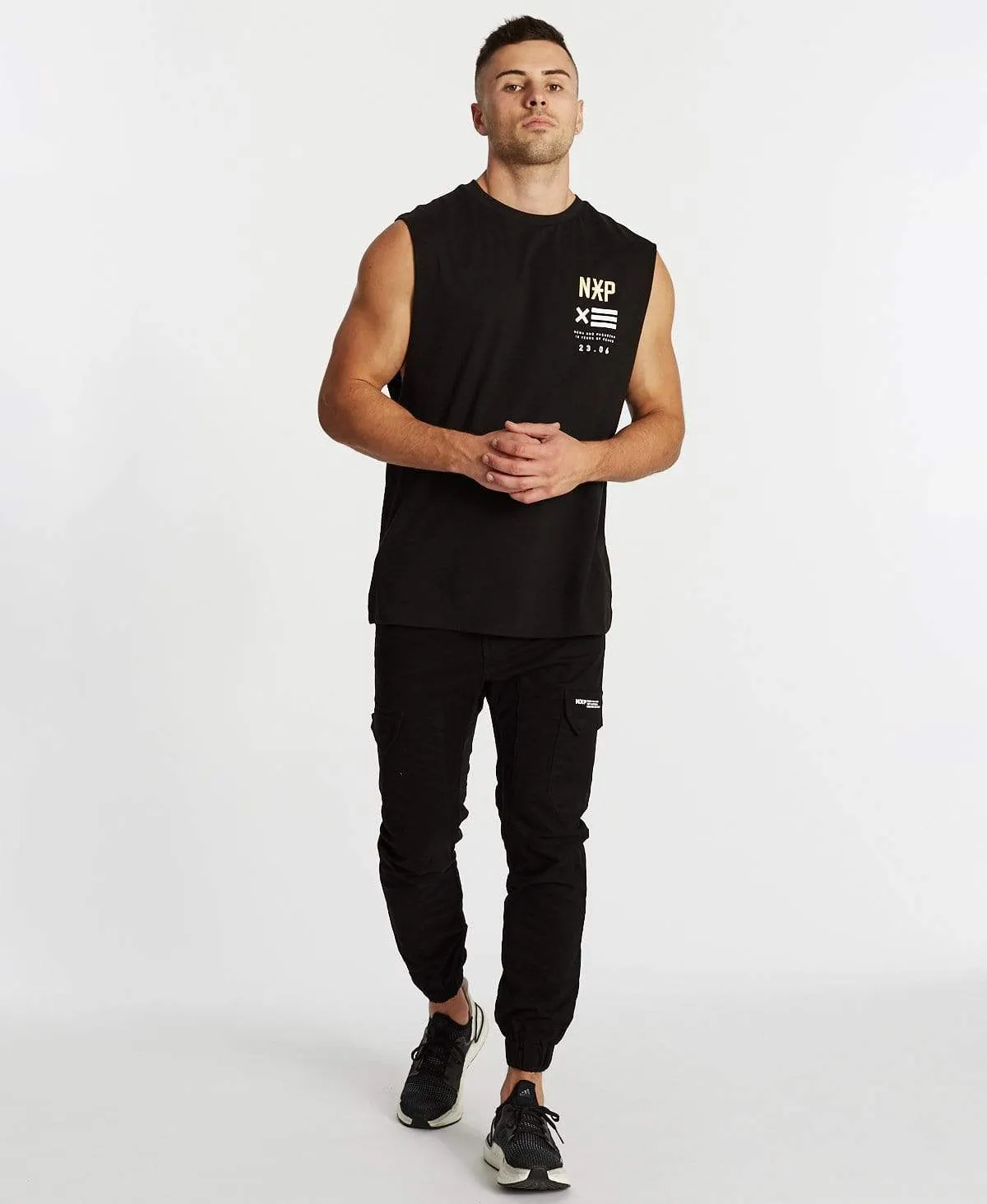 Power In Numbers Scoop Back Muscle Tee Jet Black sold by Neverland product image thumbnail 4