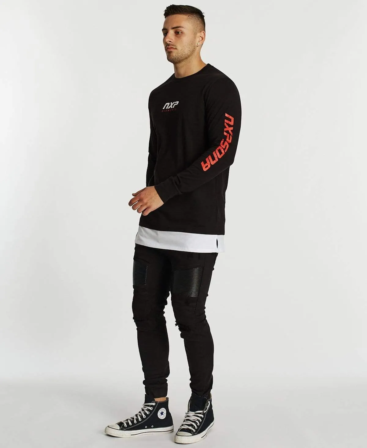Unending Standard Layered Long Sleeve T-Shirt Jet Black sold by Neverland product image thumbnail 5
