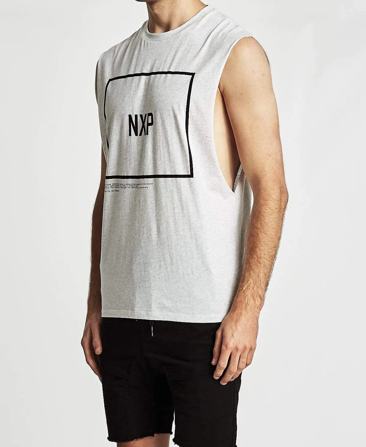 Often Scoop Back Muscle Tee Snow Marle sold by Neverland product image thumbnail 3