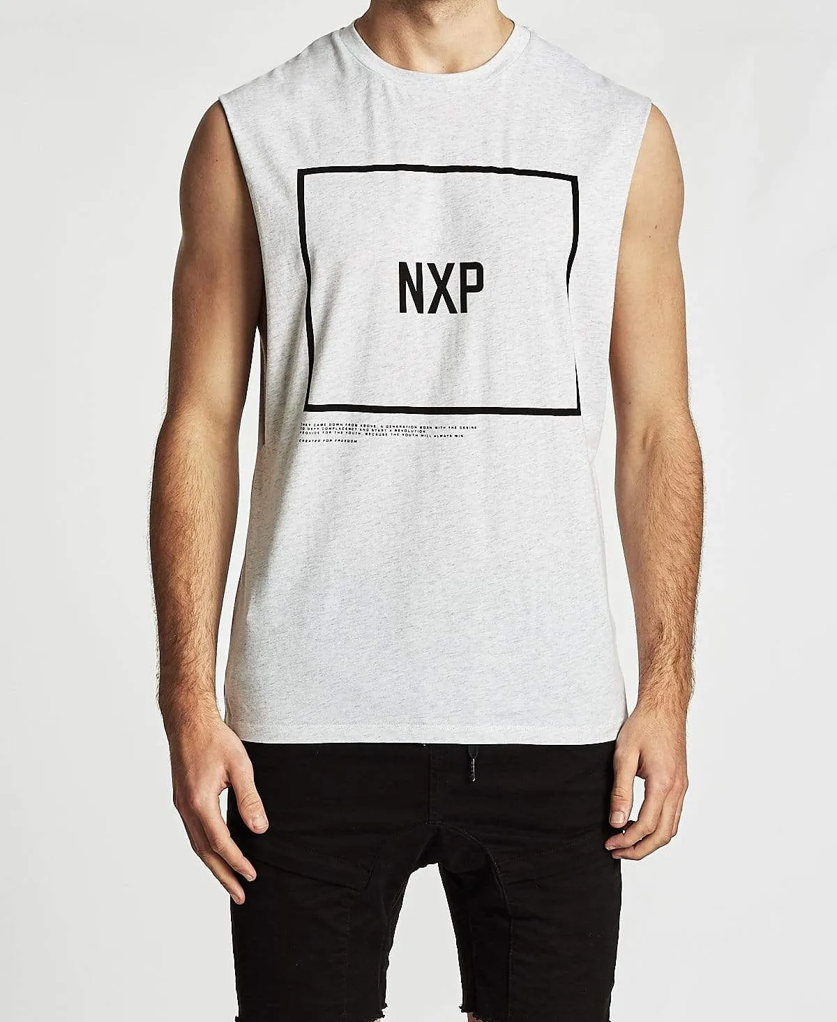 Often Scoop Back Muscle Tee Snow Marle sold by Neverland