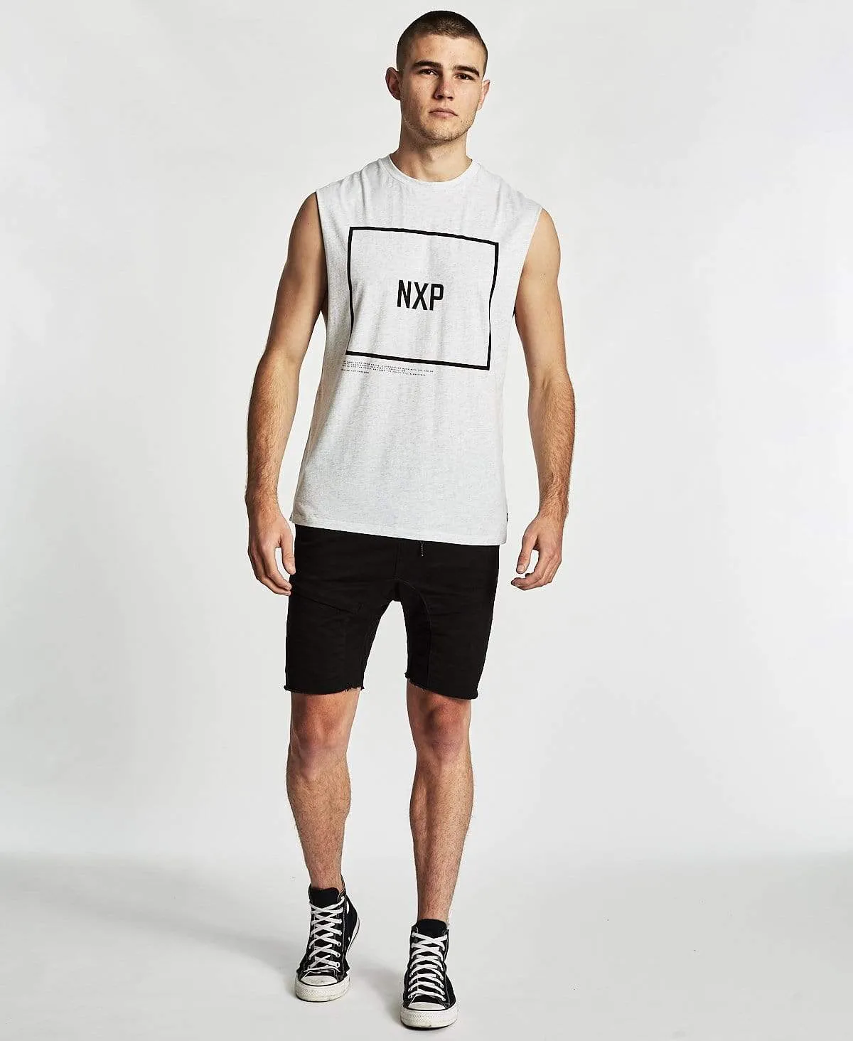 Often Scoop Back Muscle Tee Snow Marle sold by Neverland product image thumbnail 4